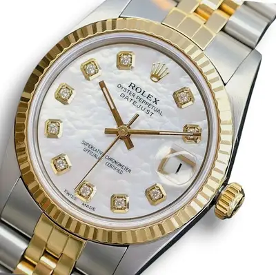Rolex Datejust Midsize Gold Steel White