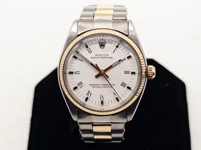 Rolex $14,000 Oyster Perpetual WHITE ROMAN 14k