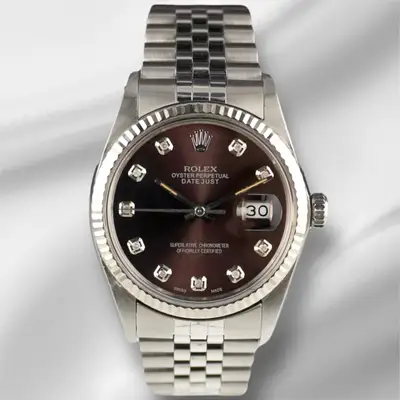 Rolex Datejust Steel Fluted Jubilee Chocolate