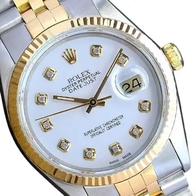 Rolex Datejust Two-Tone White 18KY Fluted