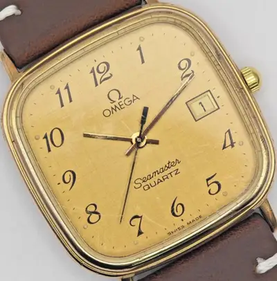 Omega Seamaster Cal.1430 Gold Linen Date