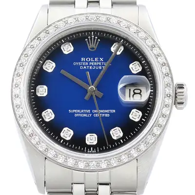 Rolex Datejust 18K Gold SS Blue