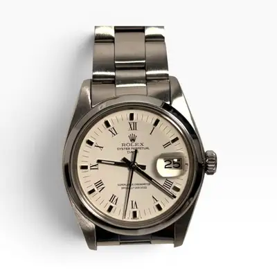 Rolex Date Steel White Roman Oyster