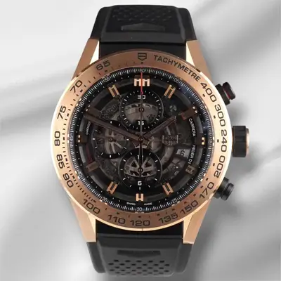 TAG Heuer Carrera 18k RG Skeletonized
