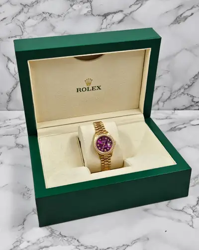 Rolex 18ct Gold Rolex Datejust with Purple