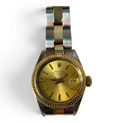 Rolex Date Two Tone Oyster Champagne
