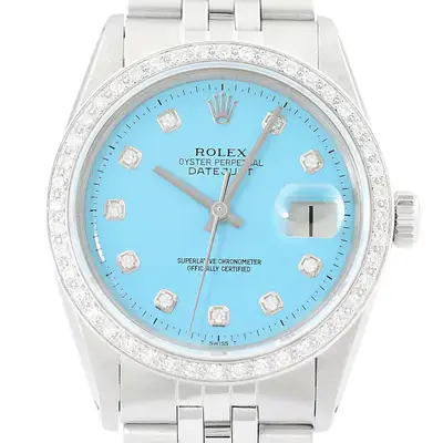 Rolex Datejust 18K Gold SS Aqua