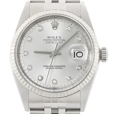 Rolex Datejust Silver 18K White Gold
