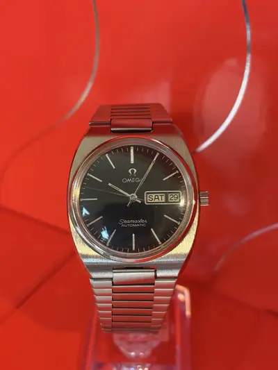 Omega Seamaster Day/Date Silver Steel Bracelet