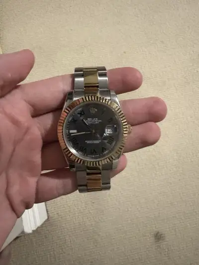 Rolex Oyster Perpetual Datejust gold/Grey Green