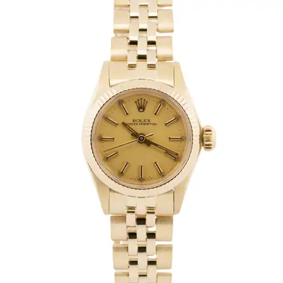 Rolex Oyster Perpetual CHAMPAGNE 14K Yellow