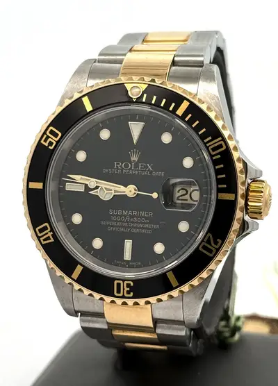 Rolex Pre-Owned Rolex Submariner Date 16613, 18k Gold & Stainless Steel Watch, S104609
