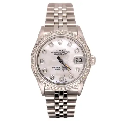 Rolex Midsize Datejust 2ct Diamonds White