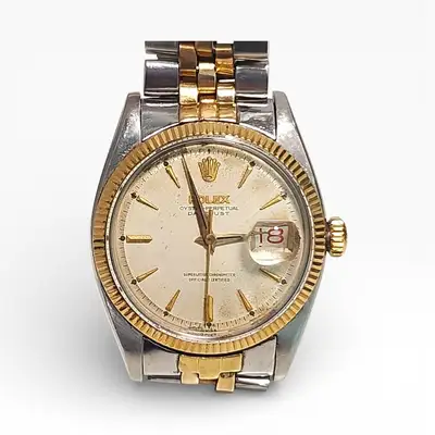 Rolex Datejust Two Tone Cream Patina