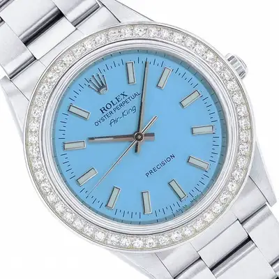 Rolex Air-King 14000 Steel Blue Diamond