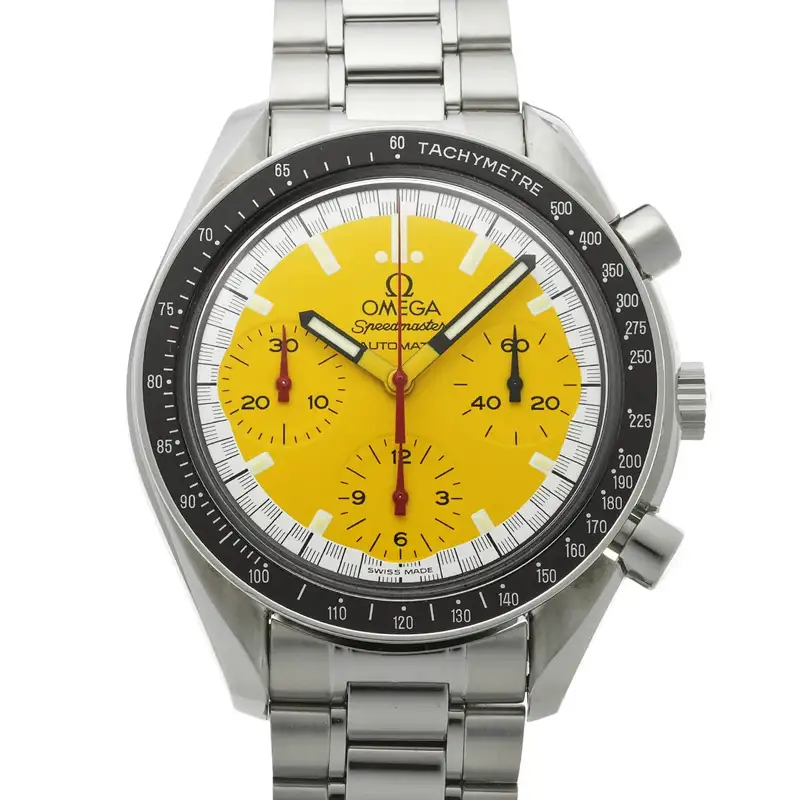 Omega Speedmaster 3510.12 39mm Stainless Steel Yellow Wristwatch #WW8100