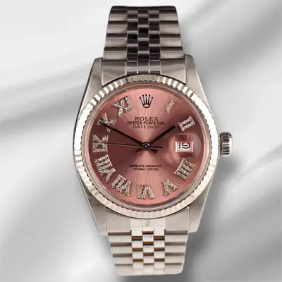 Rolex Datejust Steel Fluted Peach Roman