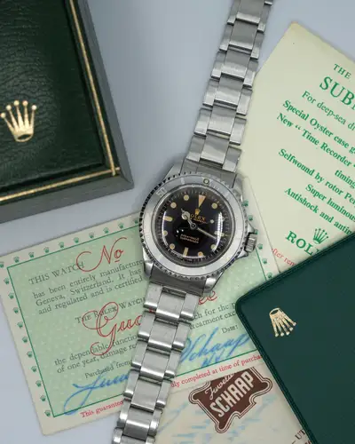 Rolex Gilt Rolex Submariner 5513 B&P Tropical