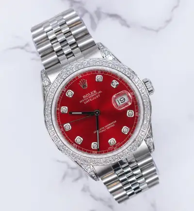 Rolex Datejust Steel White Gold Red