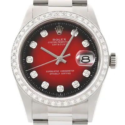 Rolex Datejust Red Vignette Diamond 18K