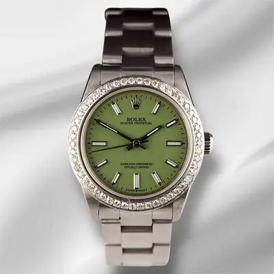 Rolex Oyster Perpetual 1ct Diamonds Steel