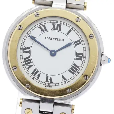 Cartier Santos Round LM YG Bezel
