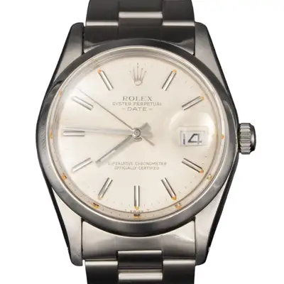 Rolex Date Stainless Steel Domed Bezel