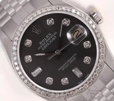 Rolex Datejust Stainless Steel Gray Baguette