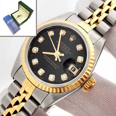 Rolex Datejust Factory Black Diamond Yellow