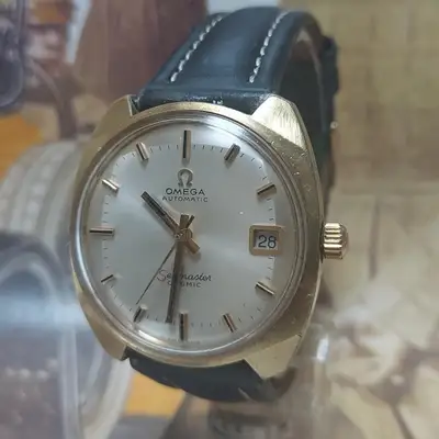Omega Seamaster Cosmic Black Leather Band