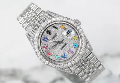 Rolex Custom Rolex Datejust Arabic Pave Steel