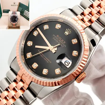 Rolex Datejust Black Diamond 2-Tone Rose