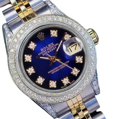 Rolex Datejust Womens TwoTone Blue Vignette