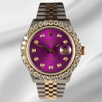 Rolex Datejust 18k YG Steel Iced