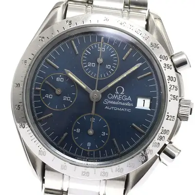 Omega Auth Omega Speedmaster 3511.80 Blue Dial 39mm Automatic Mens Watch Excellent