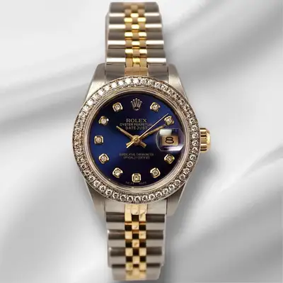 Rolex Datejust 18k Gold Steel 1.5ct