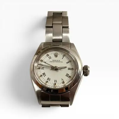 Rolex Oyster Perpetual White Roman 6718