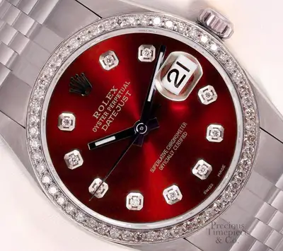 Rolex Datejust Stainless Steel Jubilee Red