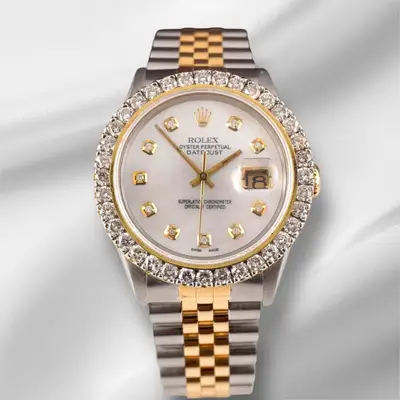 Rolex Datejust YG/Steel 2.50ct Diamonds White