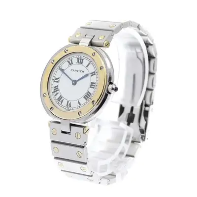 Cartier SANTOS ROUND LM SS White