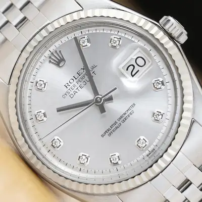 Rolex DATEJUST SILVER 18K WHITE GOLD