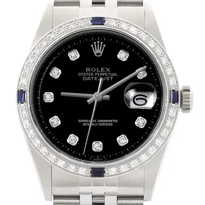 Rolex Datejust Black Diamond 18K Gold
