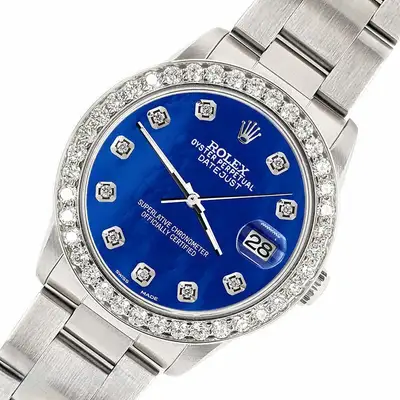 Rolex Datejust Midsize 1.62ct Bezel/Royal Blue