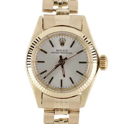 Rolex Oyster Perpetual 18k Gold Silver