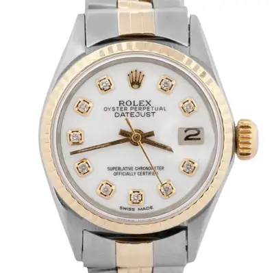 Rolex Date White DIAMOND Two-Tone JUBILEE