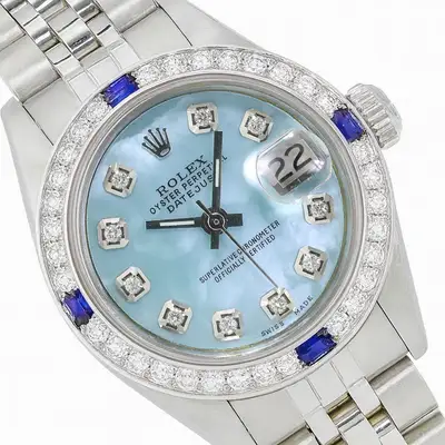 Rolex Datejust Steel Blue Diamond Bezel