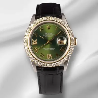 Rolex Datejust 2-Tone 2.50ct Green Roman
