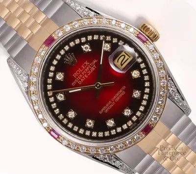Rolex Datejust Two-Tone Ruby Diamond Bezel