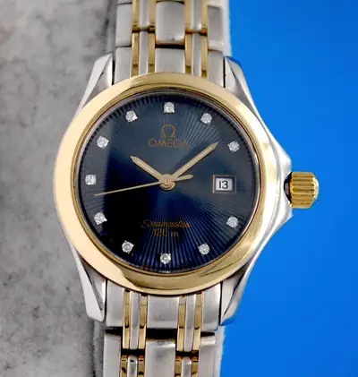 Omega Seamaster 18K Gold SS Blue