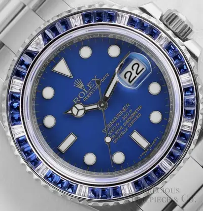 Rolex Rolex Submariner Date 40mm 116610 Steel Blue Dial w/ Diamond Sapphire Bezel